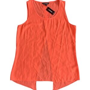 Express Orange Coral Open Back Tank Top